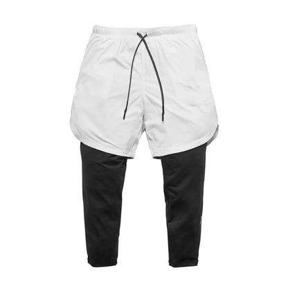 Men’s 2 In 1 Running Pants Jogging Quick Drying Training Sport Pants Double Layer Sweatpants Beach Board Gym Fitness Pant