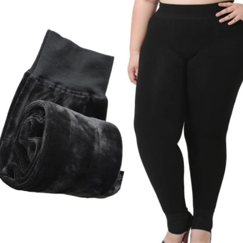 Plus Size 5XL Thick Leggings for Winter Super Stretchy Good Elastic 700g Very Warm  Fleece Leggings