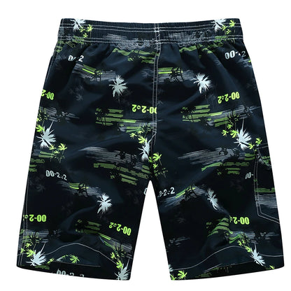 Summer Men Quick-drying Beachwear Plus Size Swimsuit Shorts Male Fashion Casual Loose Hawaii Printing Surf Board Shorts