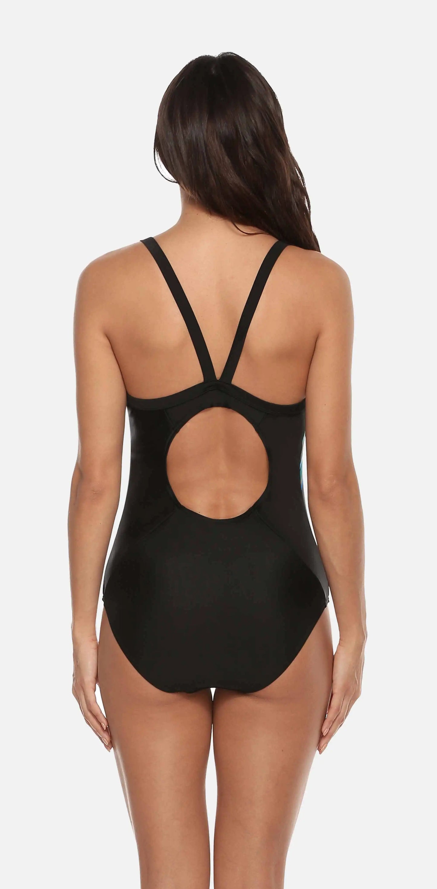 Anfilia Women's One Piece Sports Swimwear Colour Flash Swimsuit