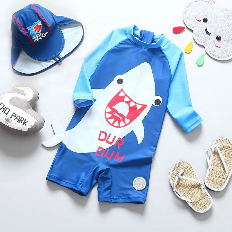Kids Bathing Suits UV Protection Swimsuit Baby Boy Long Sleeve Swimwear for Children Swimming Suit Child Beach Pool Clothes