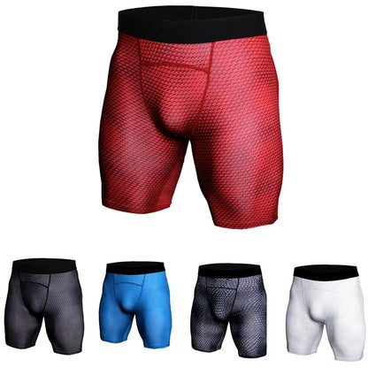 Mens Bodybuilding Fitness Tights Quick Dry Sportswear Gym Leggings MMA Workout Training Running Sports Pants Compression Shorts