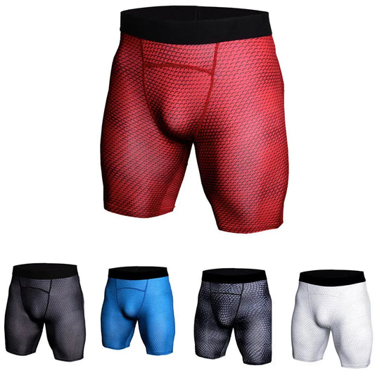 Mens Bodybuilding Fitness Tights Quick Dry Sportswear Gym Leggings MMA Workout Training Running Sports Pants Compression Shorts