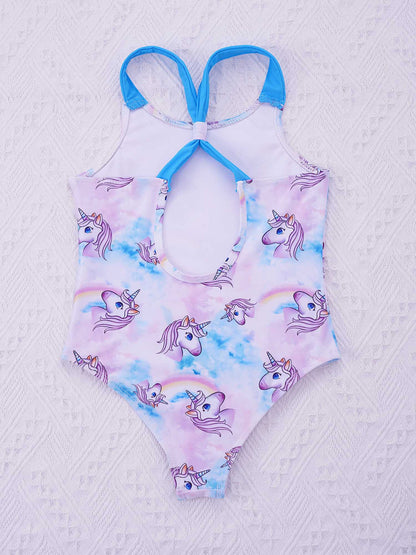 4-16 Years Girls Swimsuit Summer Brazilian Beach Swimming Suits Wear Shoulder Straps One-Piece Swimsuits for Kids Girls Swimwear