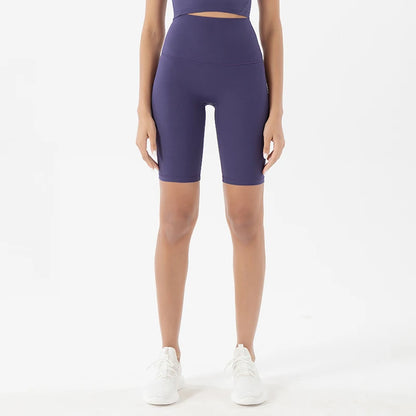 Nylon Women's Shorts Gym Yoga Cycling Shorts High Waist Elastic Breathable No T Line Fitness Womens Clothing 24 Colors