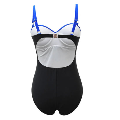 Floral Large Size Swimwear With Push Up Plus Size One-piece Female Swimsuit Closed Body Bathing Suits Women Swim Beach Pool