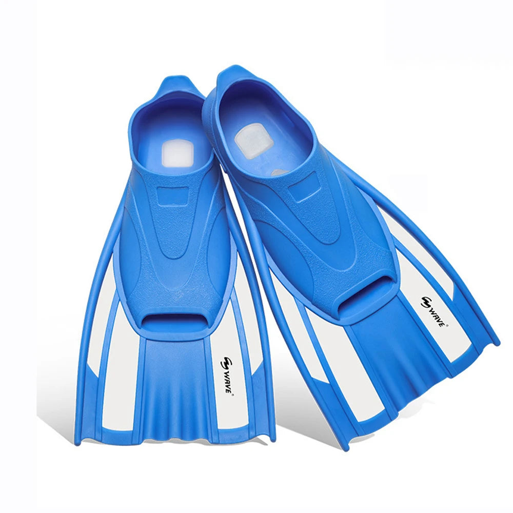 Professional Swimming Training Short Fins for Men and Women, Adult Fins Cover Feet, Breaststroke Free Snorkeling