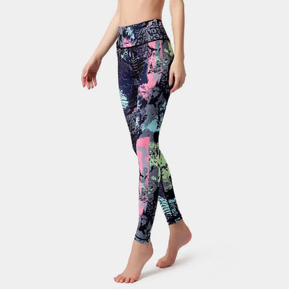 Women High Waist Yoga Pants Printed Sport Leggings Stretchy Running Pants Sport Trousers Workout Gym Tight Women Slim Sportswear