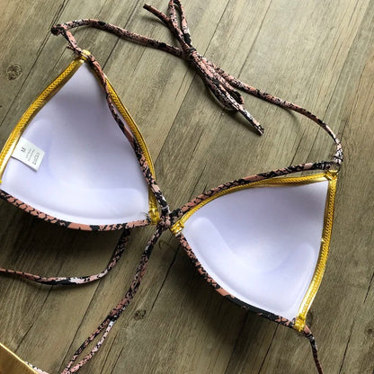Gold Stamping Women Bikini Set Padded Women Swimsuit Push Up Bikini Swimwear Summer Beachwear Brazil Bathing Suit