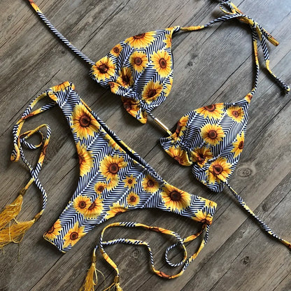 Bikinis Set Women Swimsuit Bandage Two-Piece Swimwear Brazilian Biquínis Beachwear Bathing Suit