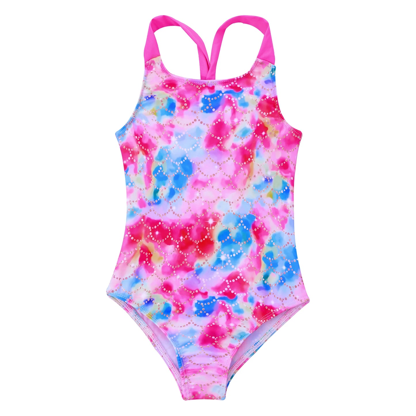 4-16Y Sleeveless One-Piece Swimsuit for Little and Big Girls with Cartoon Pattern Printing Swimwear Children Bathing Beach Wear