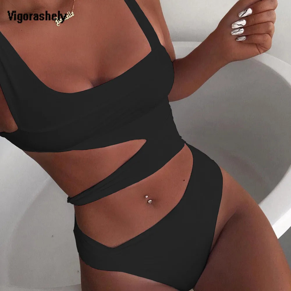 Color Print Swimwear Women Bandage Monokini One Piece Swimsuit Female Push Up Bathing Suit Swim Wear
