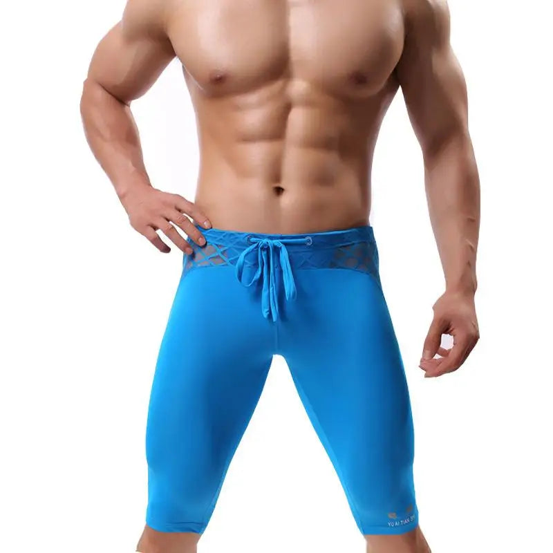 GANYANR Running Tights Men Compression Gym Leggings Fitness Basketball Sport Jogging Training Athletic Yoga Shorts Workout