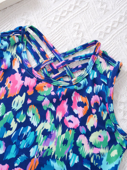 Kids Girls Print One-piece Swimsuit Fish Scales Mermaid Bodysuit Swimwear Pool Party Water Park Bathing Suit for Beach Vacation