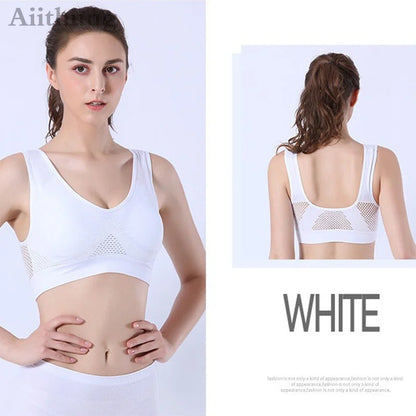 6XL Racerback Sports Bra for Women - Comfortable Sleep Bra Seamless Workout Yoga Bra Plus Size Breathable Mesh Workout