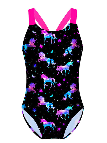 4-16 Years Girls Swimsuit Summer Brazilian Beach Swimming Suits Wear Shoulder Straps One-Piece Swimsuits for Kids Girls Swimwear