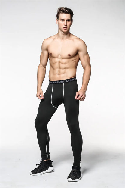 Mens Compression Pants Quick Dry Fit Men Leggings Fitness Running Tights Trousers Male Sportswear Training Sport Gym Leggings