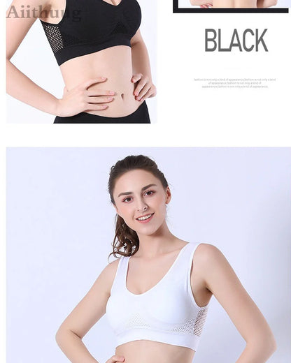 6XL Racerback Sports Bra for Women - Comfortable Sleep Bra Seamless Workout Yoga Bra Plus Size Breathable Mesh Workout