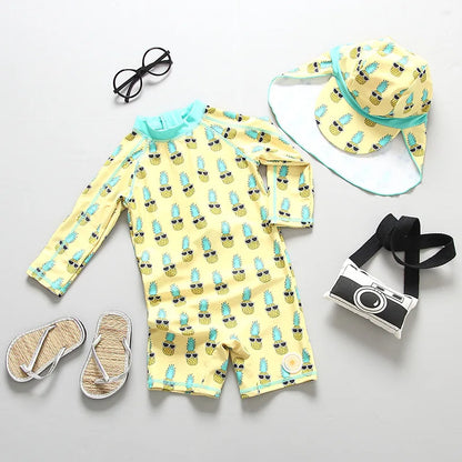 Kids Bathing Suits UV Protection Swimsuit Baby Boy Long Sleeve Swimwear for Children Swimming Suit Child Beach Pool Clothes