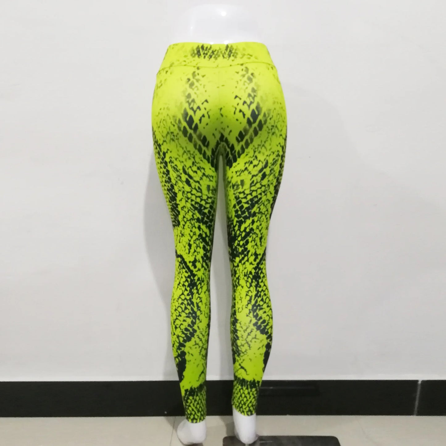 Women Red Serpentine Fitness Leggings Jogging Outdoor Running Sportswear High Waist Pants Casual  Workout Trousers Bottom