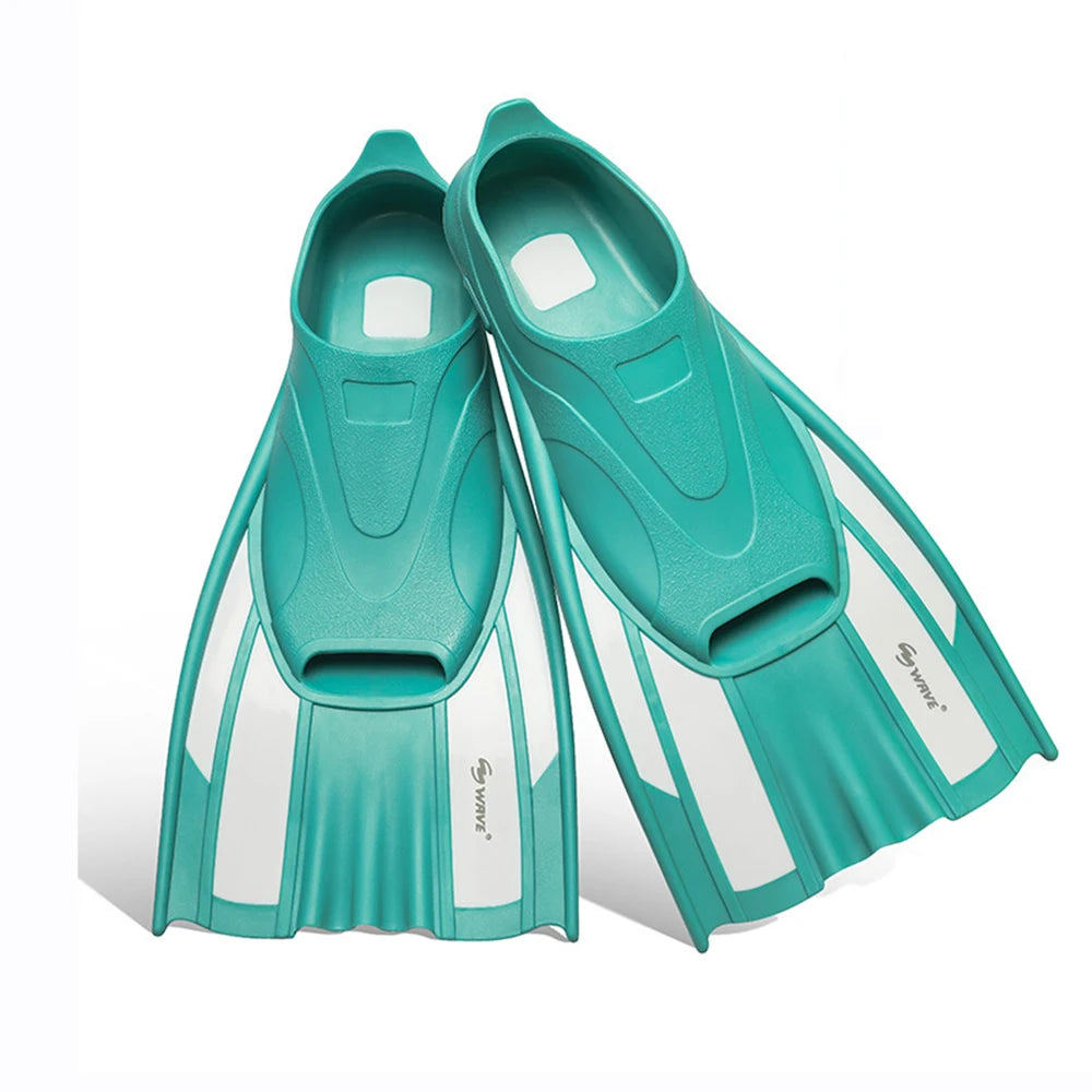 Professional Swimming Training Short Fins for Men and Women, Adult Fins Cover Feet, Breaststroke Free Snorkeling