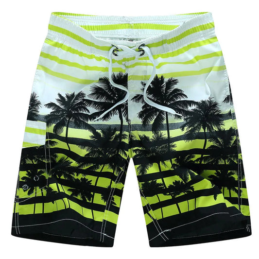 Summer Men Quick-drying Beachwear Plus Size Swimsuit Shorts Male Fashion Casual Loose Hawaii Printing Surf Board Shorts