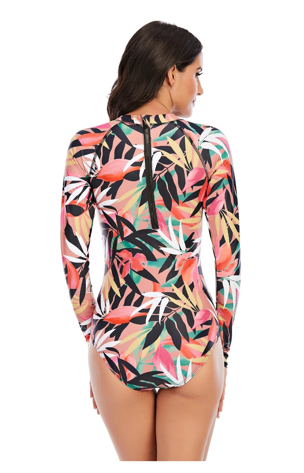 Women 2XL Diving Rashguard Long Sleeve UV Sun Protection Swimsuit Zipper Swimwear Printed Surfing Suit Rash Guards Bathing Suit