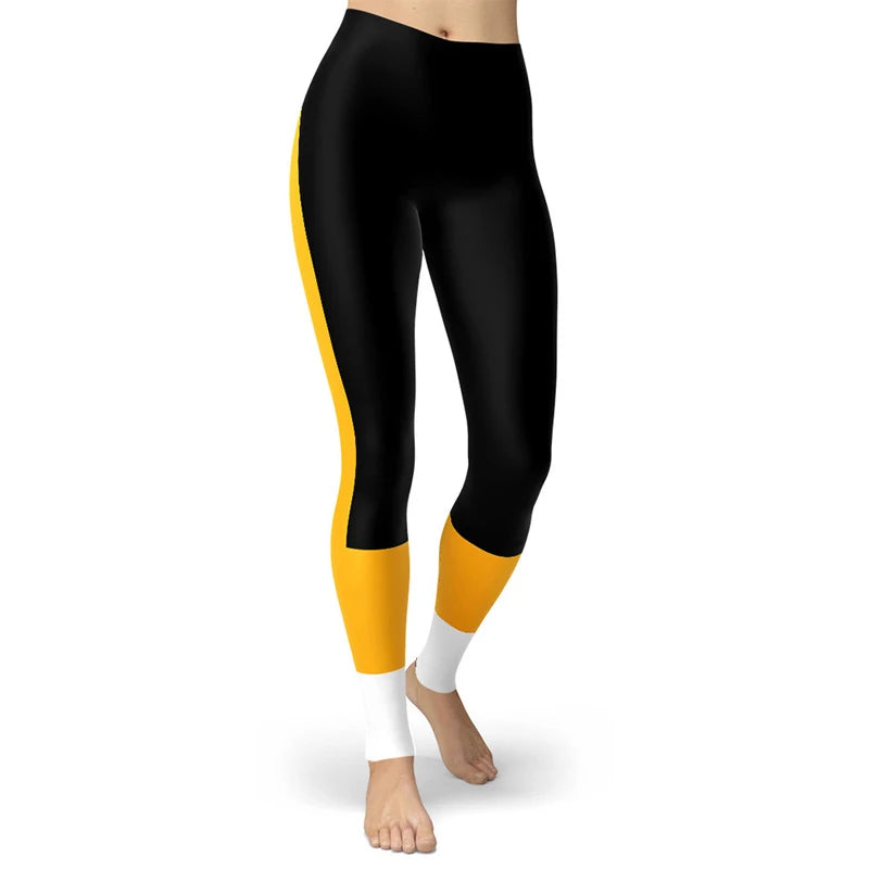 Printed Women's Sport Leggings Femme Fresh Color Striped Elastic Workout Blue Legging Outdoor Clothes