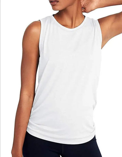 Women Yoga Shirts Tank Top Gym Sports Running Athletic Active Stretch Workout Vest Quick Drying Clothes Breathable Gauze