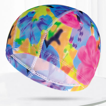 Men Women Fabric Swimming Caps Multi Colors Patterns Printed Swim Pool Water Sports Bathing Hat Elastic Nylon Swim Cap for Adults