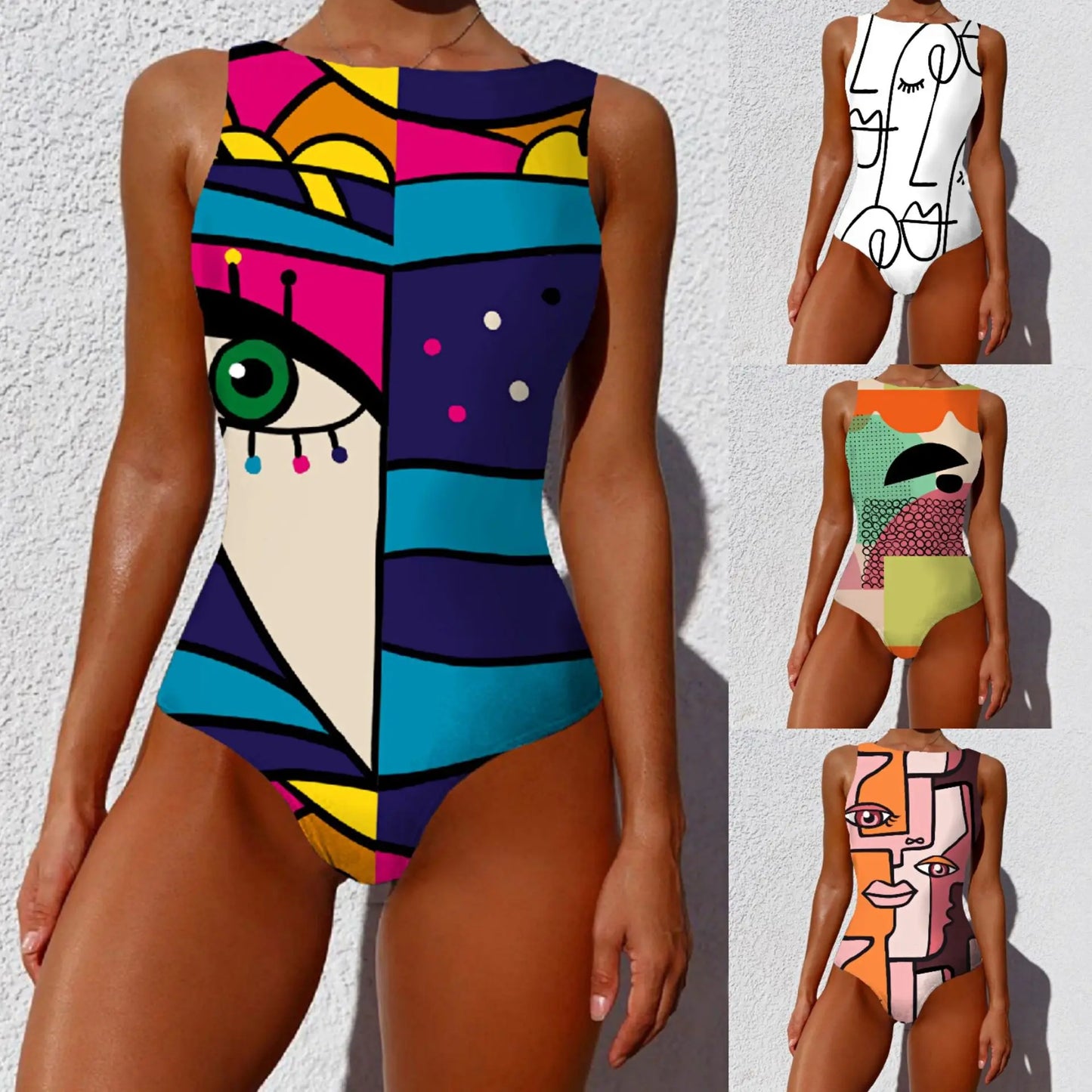 One Piece Swimsuit Women Swimwear Monokini Long Sleeve Printed Floral Female Bathing Suit Surfing Bodysuit Swim Wear Beach