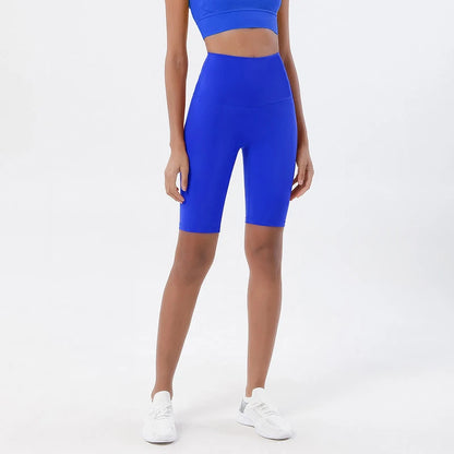 Nylon Women's Shorts Gym Yoga Cycling Shorts High Waist Elastic Breathable No T Line Fitness Womens Clothing 24 Colors