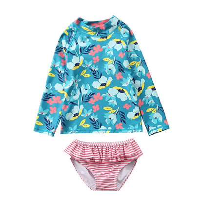 Swimsuit for Girls Unicorn Rash Guards Two Pieces Long Sleeve Children Swimwear Beach Wear Kids Toddler Baby Girl Bathing Suit