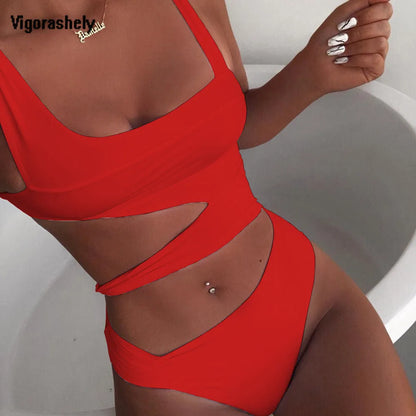Color Print Swimwear Women Bandage Monokini One Piece Swimsuit Female Push Up Bathing Suit Swim Wear