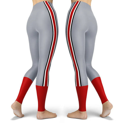 Printed Women's Sport Leggings Femme Fresh Color Striped Elastic Workout Blue Legging Outdoor Clothes