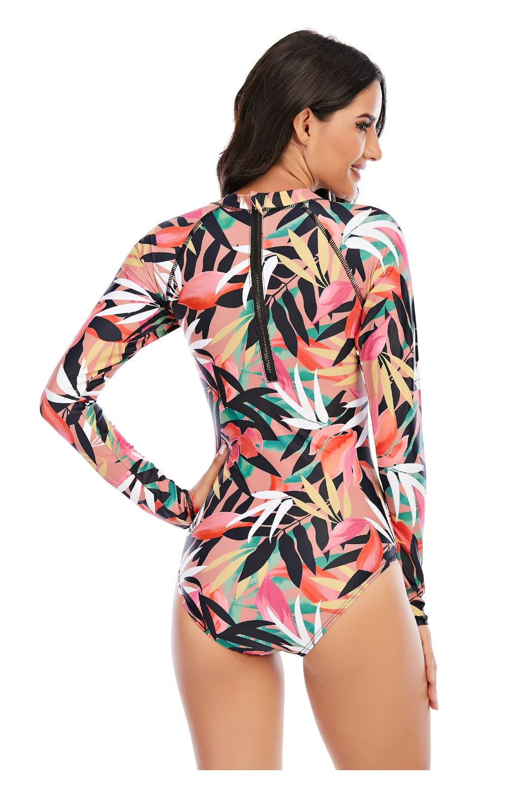 Women 2XL Diving Rashguard Long Sleeve UV Sun Protection Swimsuit Zipper Swimwear Printed Surfing Suit Rash Guards Bathing Suit