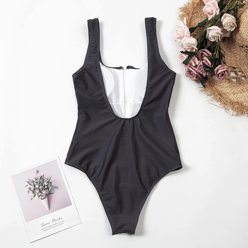 Multi Designs Color Printed Zipper Swimsuit One Piece Swimwear Women Floral Bathers Bathing Swimming Swim Suit Female Beachwear