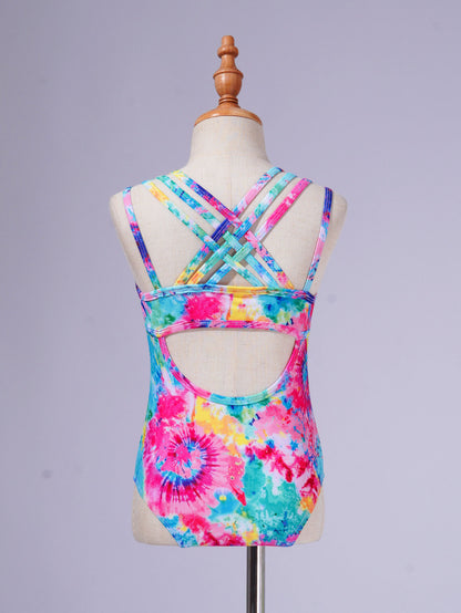 Kids Girls Print One-piece Swimsuit Fish Scales Mermaid Bodysuit Swimwear Pool Party Water Park Bathing Suit for Beach Vacation