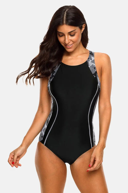 Charmleaks Ladies One Piece Sports Swimsuit Women Sports Swimwear Bikini Backless Beach Wear Bathing Suits Monokini
