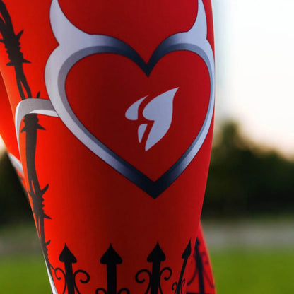 Heart Shape Digital Printing Nine Points Sport Trousers Fashion Women's Yoga High Waist Tight Hips Casual Leggings