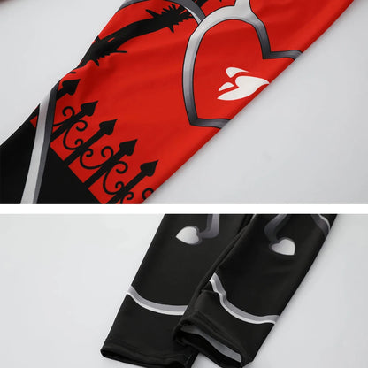 Heart Shape Digital Printing Nine Points Sport Trousers Fashion Women's Yoga High Waist Tight Hips Casual Leggings