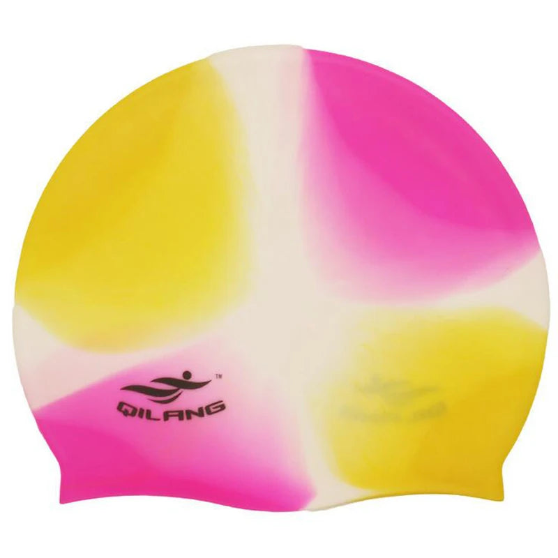 Waterproof Silicone Swim Caps Women Men High Elastic Flexible Protect Ears Hair Swimming Pool Hat for Adults Children Girls Boys