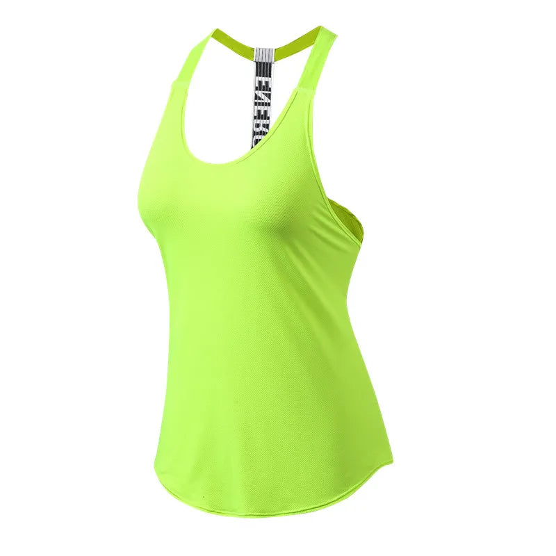 Fitness Top Women Breathable Gym Workout Tank Top Backless Sport T Shirt Women Running Shirt Sportwear