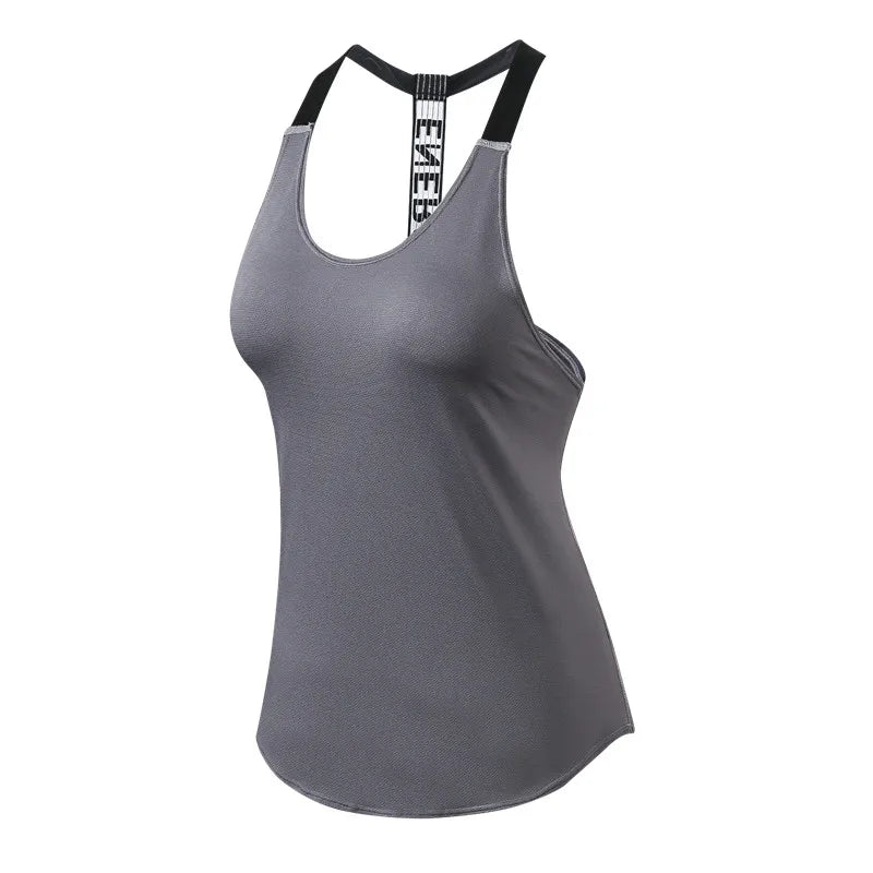 Fitness Top Women Breathable Gym Workout Tank Top Backless Sport T Shirt Women Running Shirt Sportwear