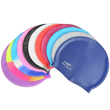 Waterproof Silicone Swim Caps Women Men High Elastic Flexible Protect Ears Hair Swimming Pool Hat for Adults Children Girls Boys