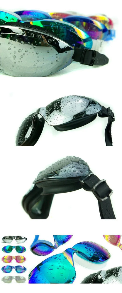 colorful Unisex coating mirrored swimming goggles adult water sportswear anti-fog anti-UV Waterproof swimming Glasses