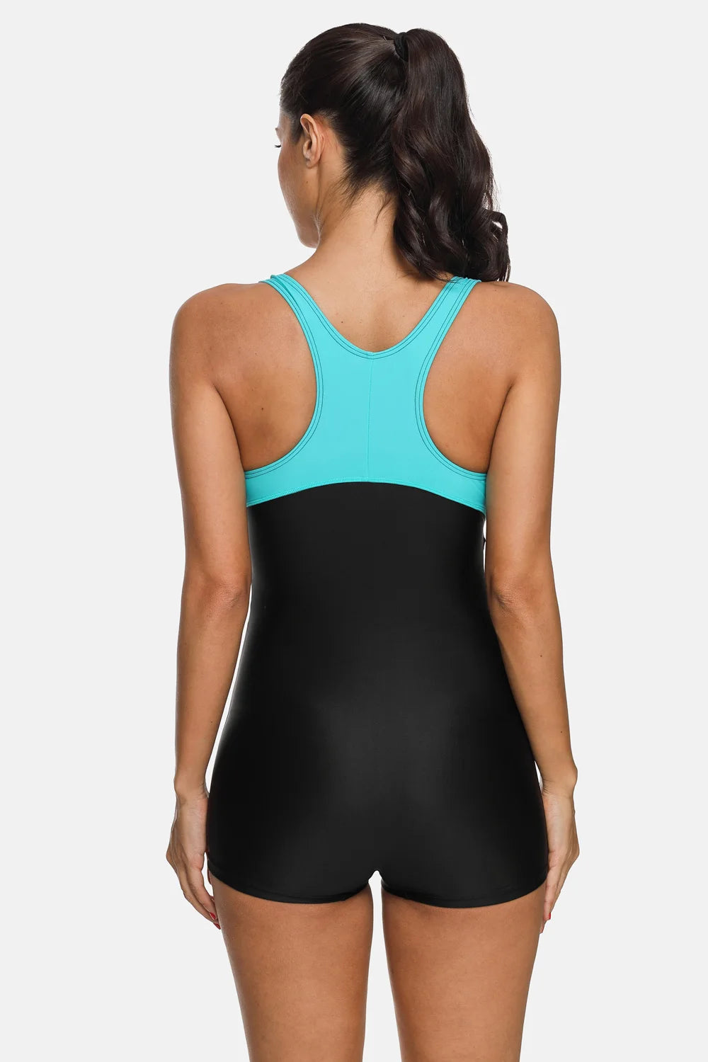 Women One Piece Sports Swimsuit Ladies Athletic Swimwear Racerback Padded Bikini Boyleg Beach Wear Bathing Suits