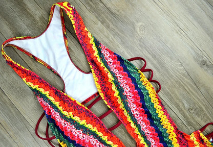 S - XXL Printed Women Swimwear One Piece Swimsuit Female High Cut Trikini Backless Monokini Bather Bathing Suit Swim Lady
