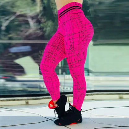 Women Yoga Sports Pants Push Up Pencil Pants Workout Water Droplets Leggings Fitness Print Gym Leggings Elastic Slim Pants Tight