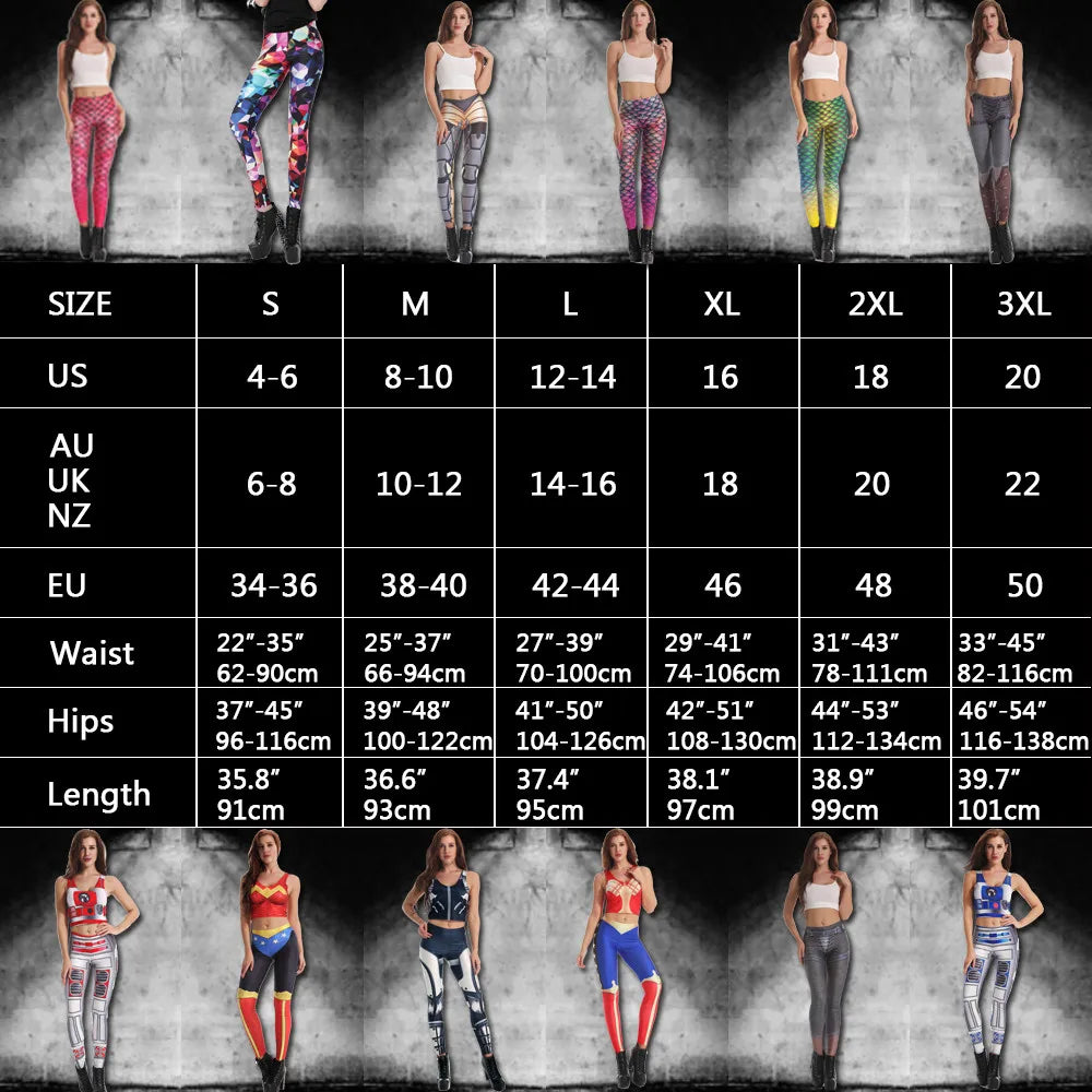 NADANBAO Fashion Women leggings 3D Printed color Leggings Ray fluorescence leggings pant legging for Woman